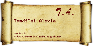 Tamási Alexia névjegykártya